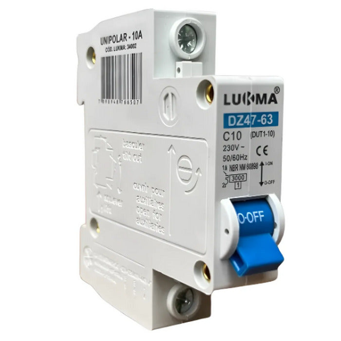 DISJUNTOR MINI MONOPOLAR 10A - LUKMA