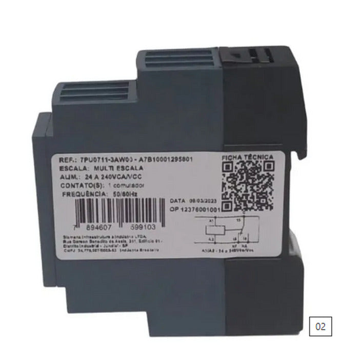 RELE TEMPO 7PU07113AW00 24-240V 0,1S-100H 1REV A7B10001295801 SIEMENS