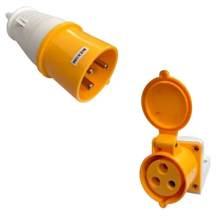 PLUGUE INDUSTRIAL - 2P +T 16A 130V 4H Amarelo - LUKMA