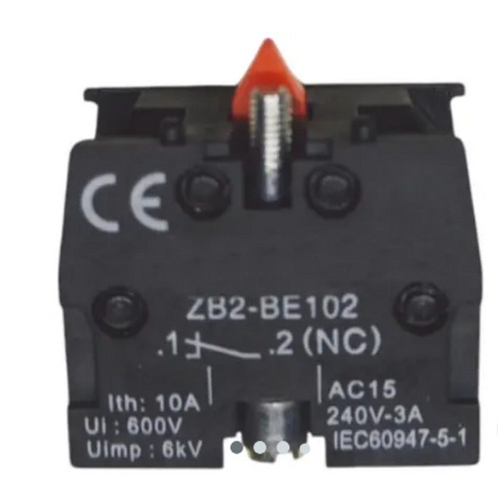 BLOCO DE CONTATO PARA BOTÃO NORMAL FECHADO LK2-BE102 NF -LUKMA