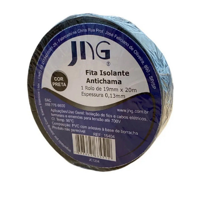 FITA ISOLANTE PRETA 19mm X 20m espessura 0,13mm