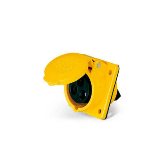 TOMADA EMBUTIR 2P+T 32A 130V 4H  Amarelo - LUKMA