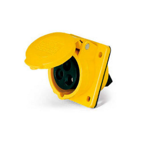 TOMADA EMBUTIR 2P+T 16A 130V 4H Amarelo - Lukma