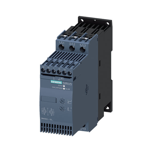 Chave Partida Suave Trifásica 200/480V 38A 110/220V 3RW30281BB14  - Siemens