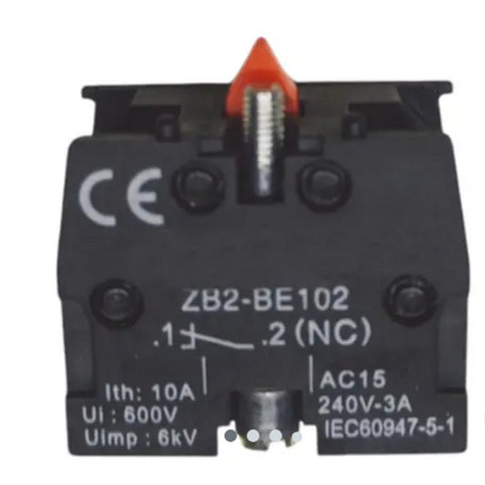 BLOCO DE CONTATO PARA BOTÃO NORMAL FECHADO LK2-BE102 NF -LUKMA