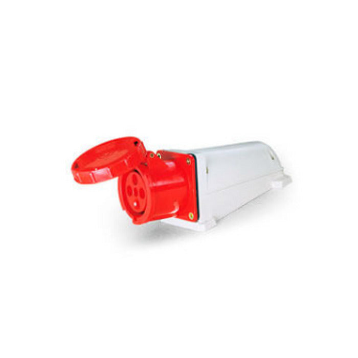 TOMADA SOBREPOR 3P+T 125A 380V 6H Vermelho - Lukma