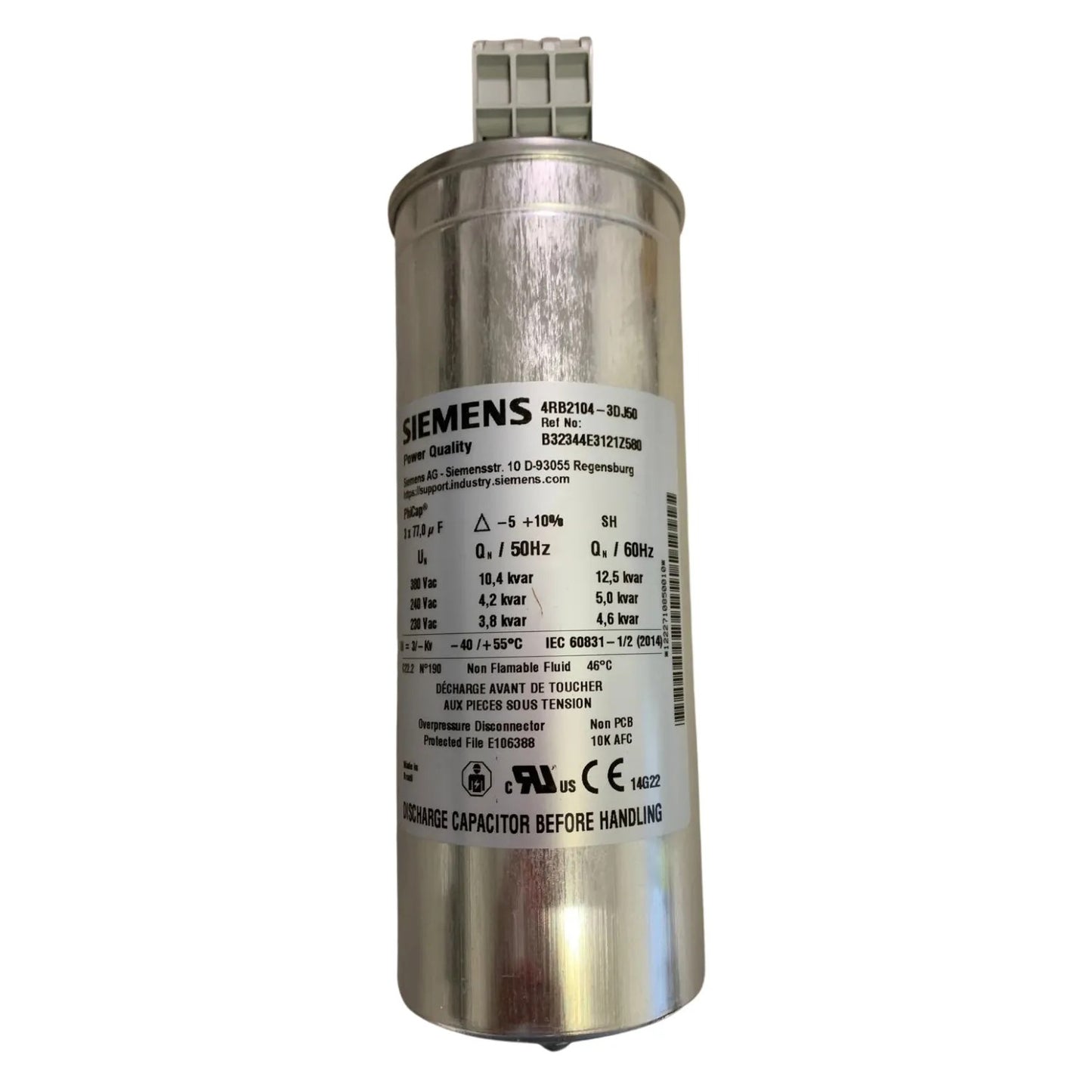 Capacitor Trifasico 12,5Kvar 380V A7B10001207317 B32344E3121Z580 Siemens