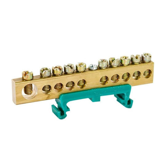 BARRAMENTO DIN 10VIAS 80A VERDE (STECK)