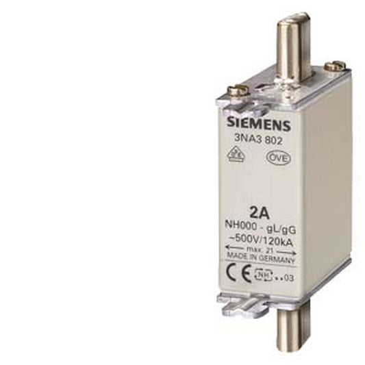 Fusível NH 000 Retardada 500VAC 25,0A 120kA Indicador Topo 3NA3810 Siemens